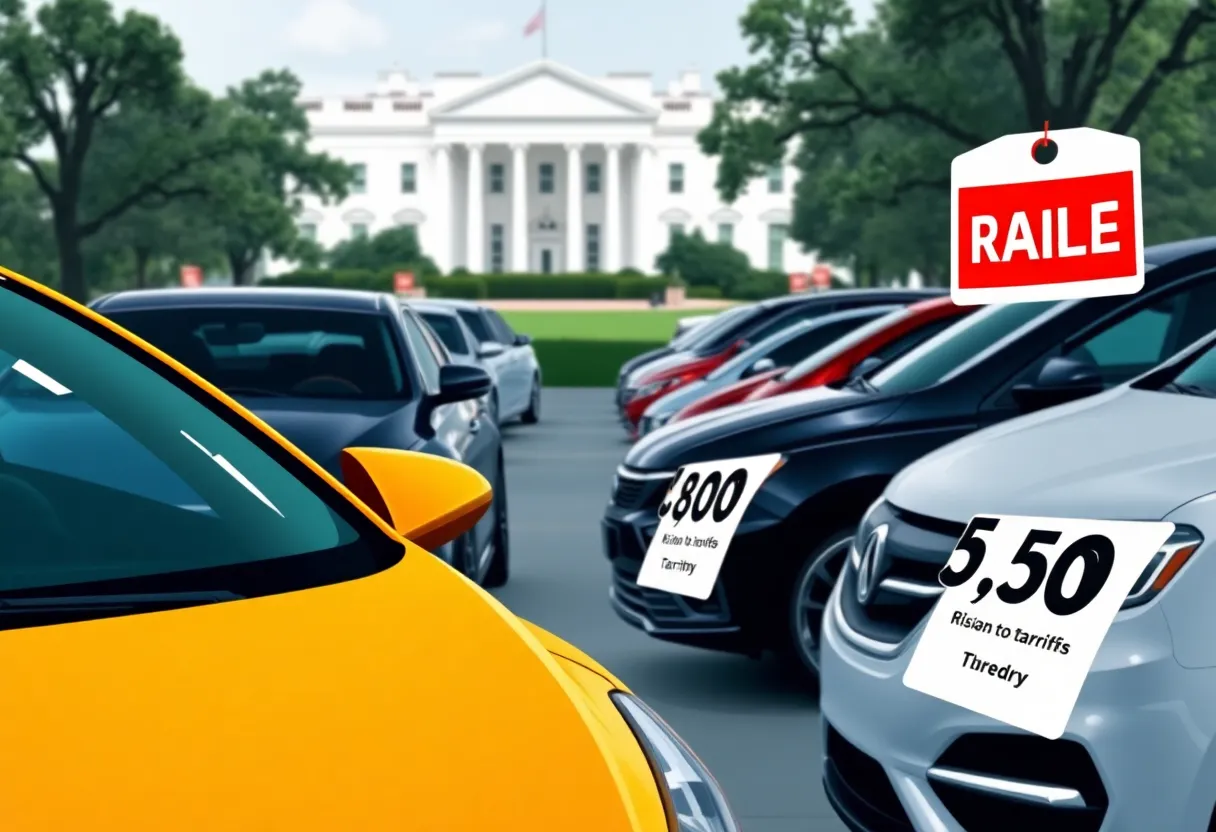 Image depicting the rise in auto prices due to tariffs