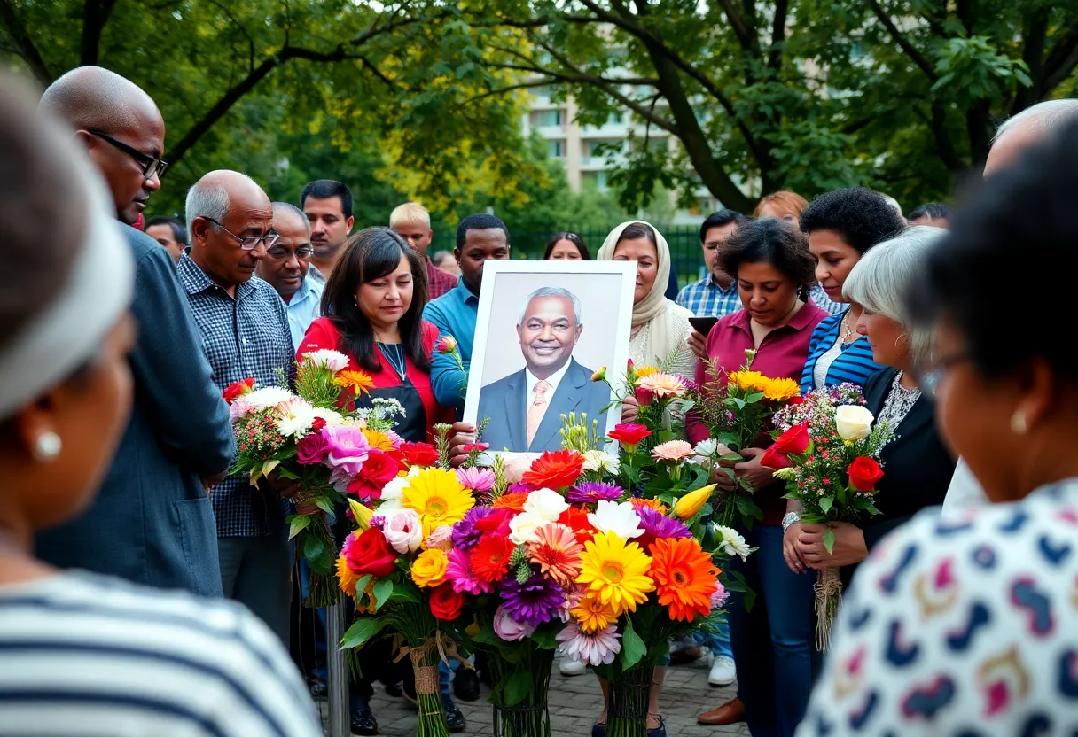 Community gathering in tribute to Scott Frush