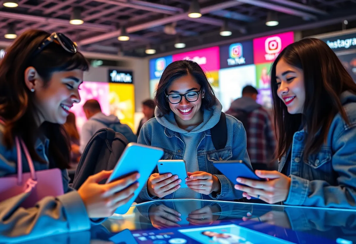 Gen Z consumers engaging with brands through social media and shopping