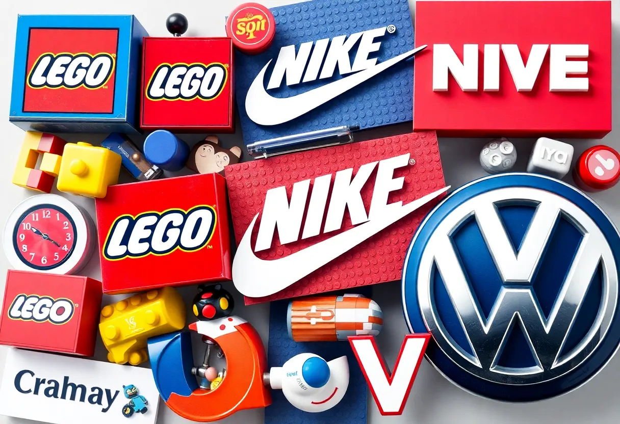 A digital marketing concept featuring well-known brands adapting to modern strategies.