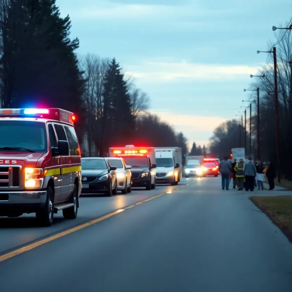 Emergency vehicles at the scene of a tragic accident in Northville Township