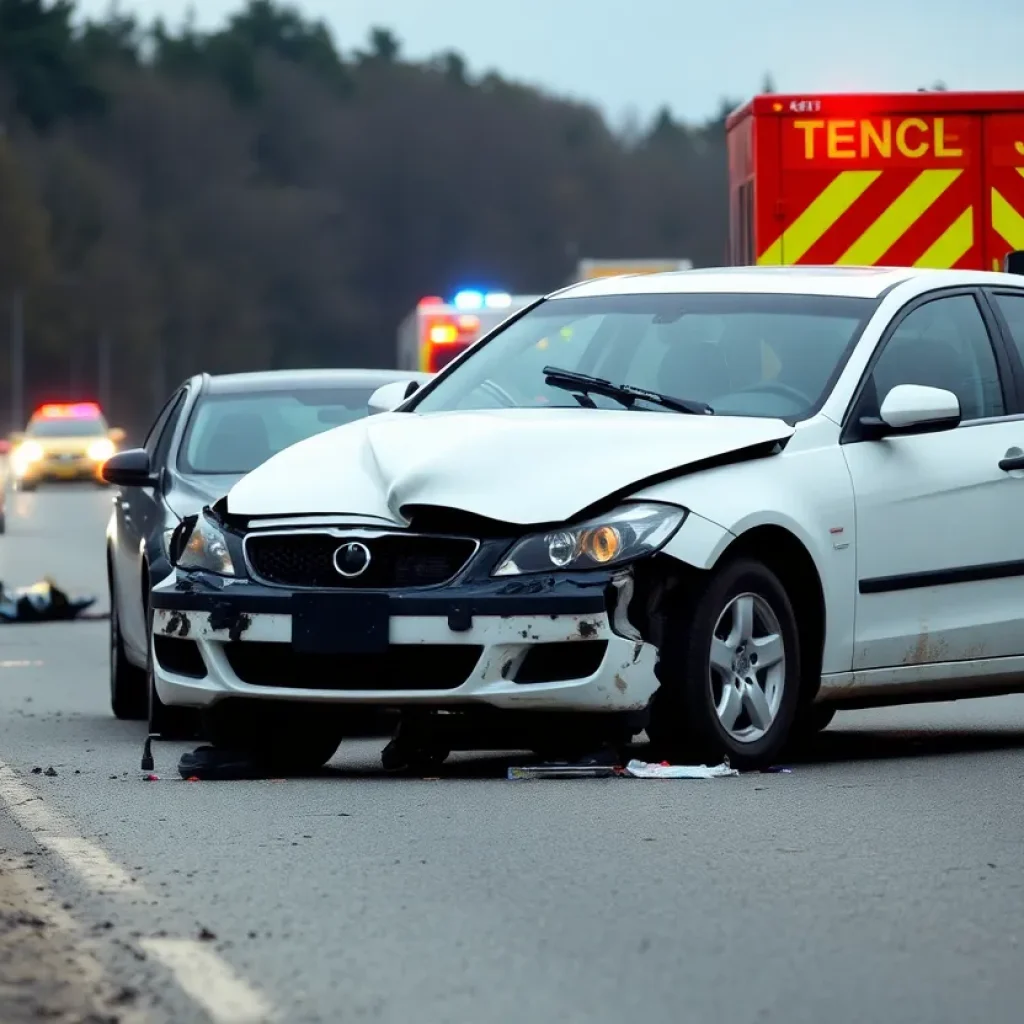 Scene of a tragic car accident in Northville