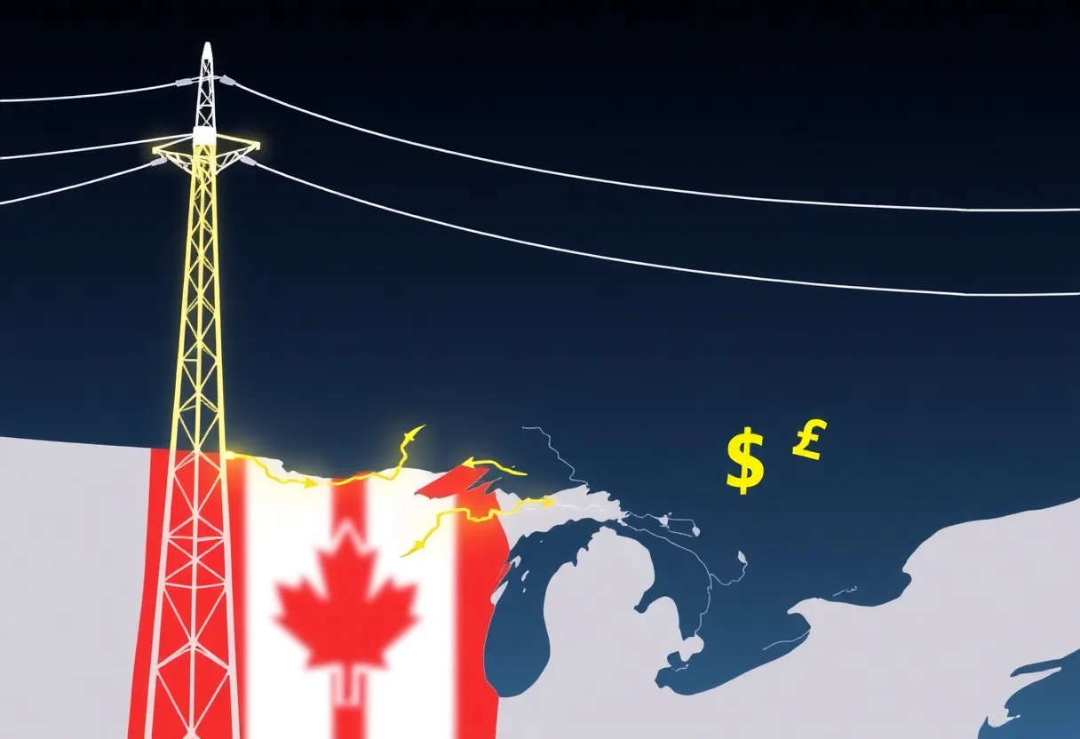 Illustration of electricity trade between Ontario and the U.S.