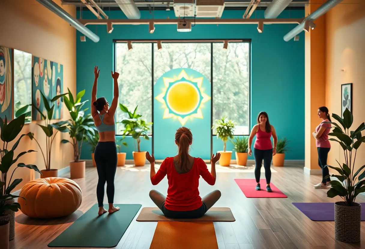 A vibrant depiction of the wellness industry highlighting well-being elements.