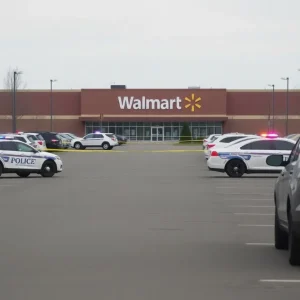 Police presence at Walmart parking lot after road rage shooting incident