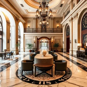 Lobby of the Dearborn Inn showcasing historic design and modern renovations