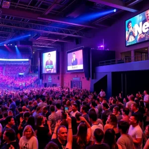 Crowd enjoying a concert in a renovated Detroit music venue