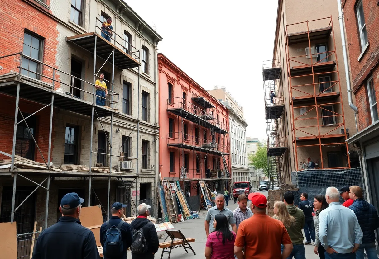 Construction site of a distressed property in Detroit