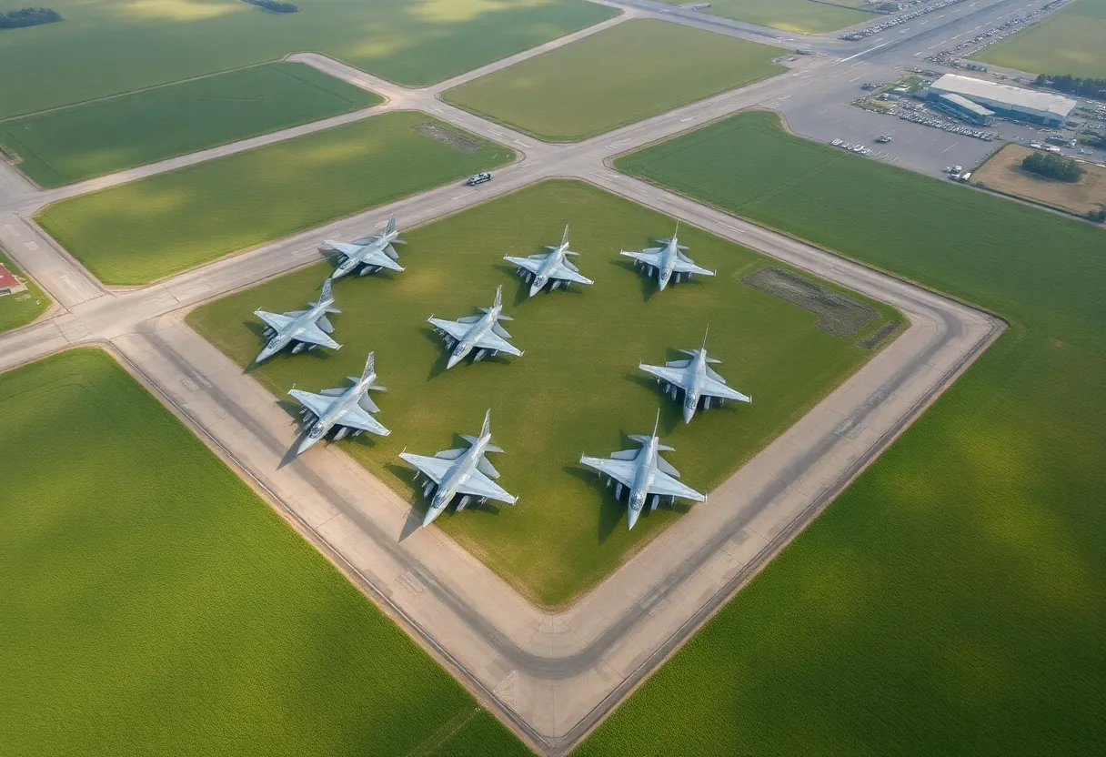 Fighter jets on the tarmac at Selfridge Air National Guard Base