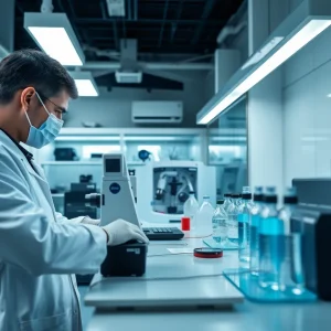 Illustration of forensic technology used in solving cold cases