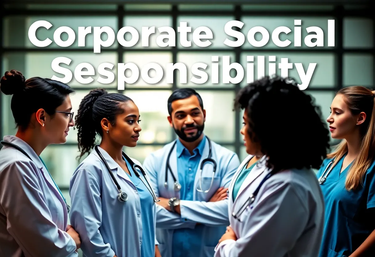 Diverse employees collaborating in a sustainable office environment