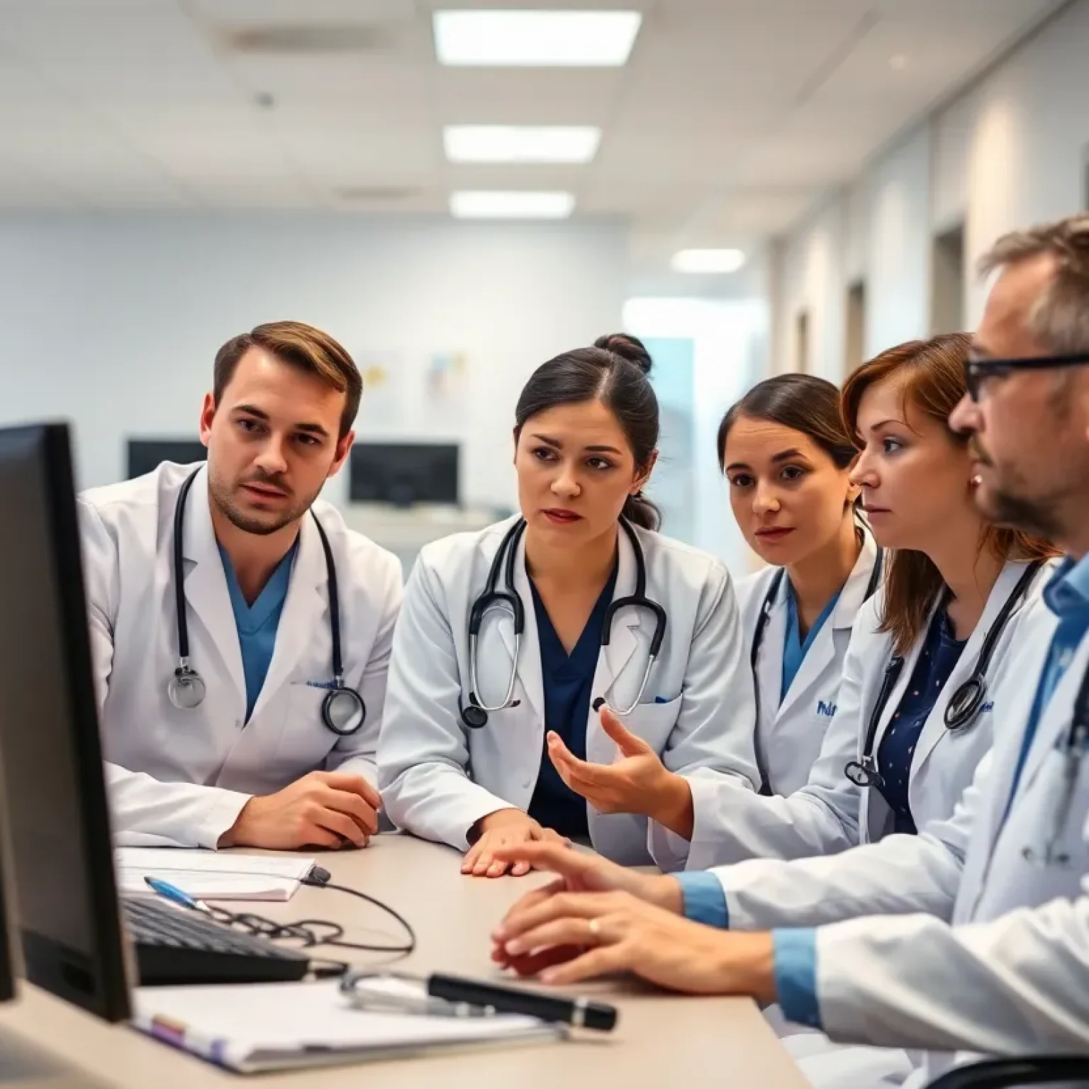 Healthcare team discussing data security measures