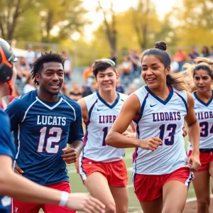 Athletes from Hope College competing in a sports event