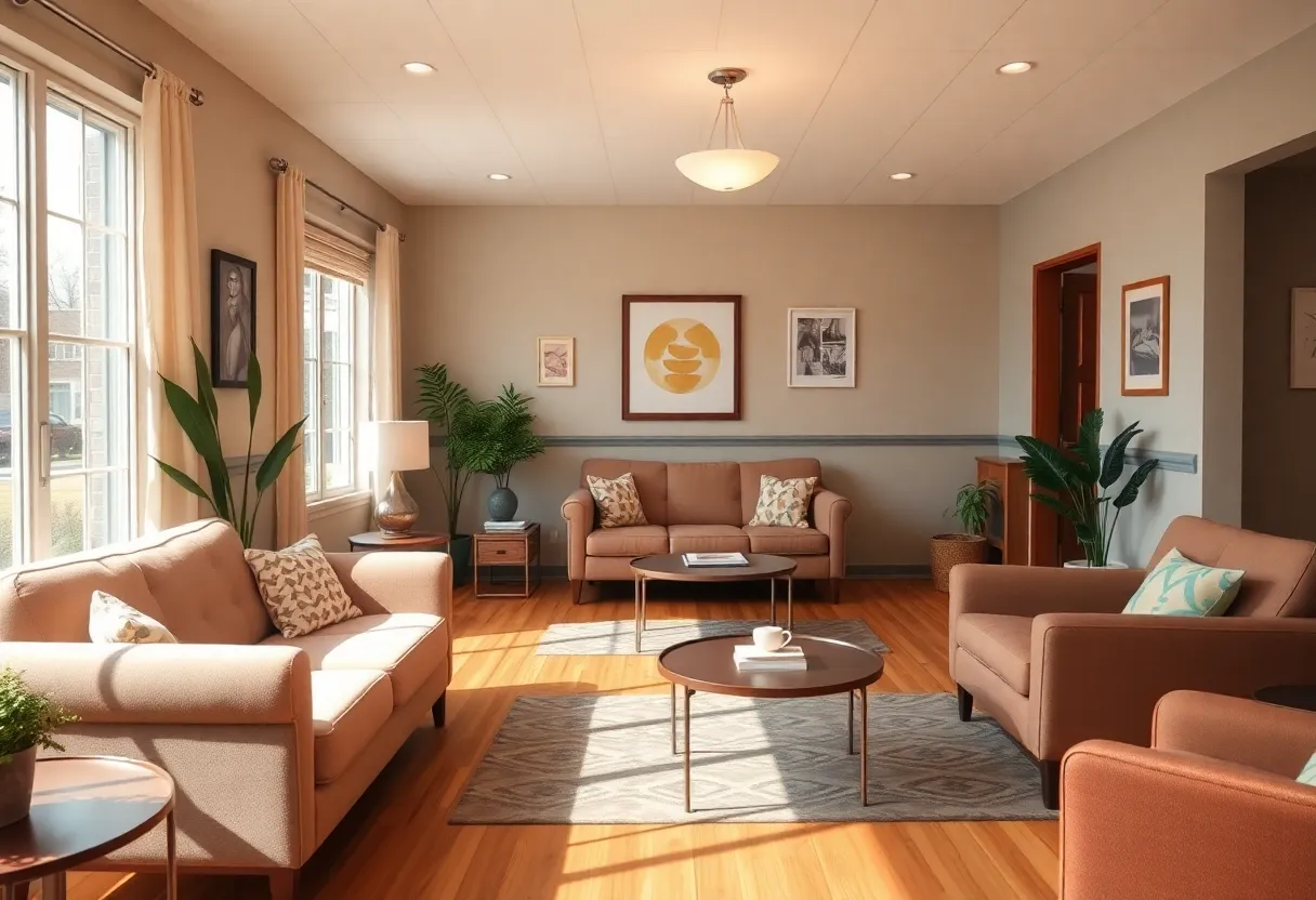 Comfortable living area in Hope Haven Women's Center