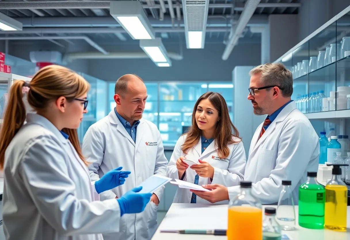 Research laboratory focusing on ovarian cancer treatment innovations