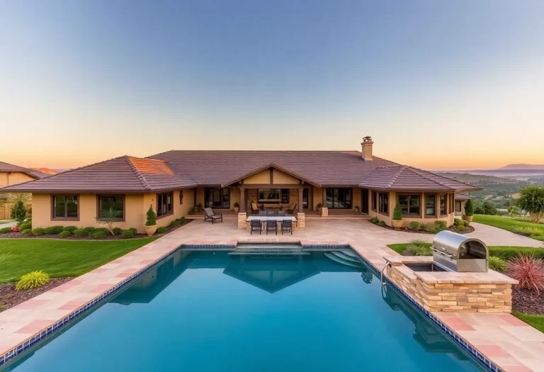 Exterior view of a luxury ranch home in Grand Rapids surrounded by nature