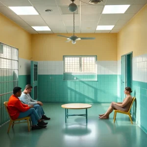 Counseling space in the mental health unit at Vanderburgh County Jail