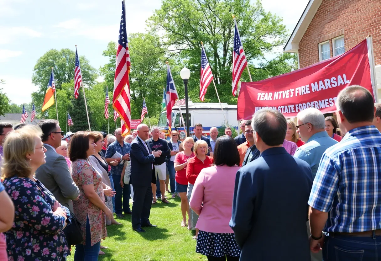 Community event in Northville for the appointment of new State Fire Marshal