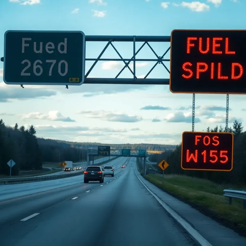 Traffic on I-275 affected by fuel spill in Northville, Michigan