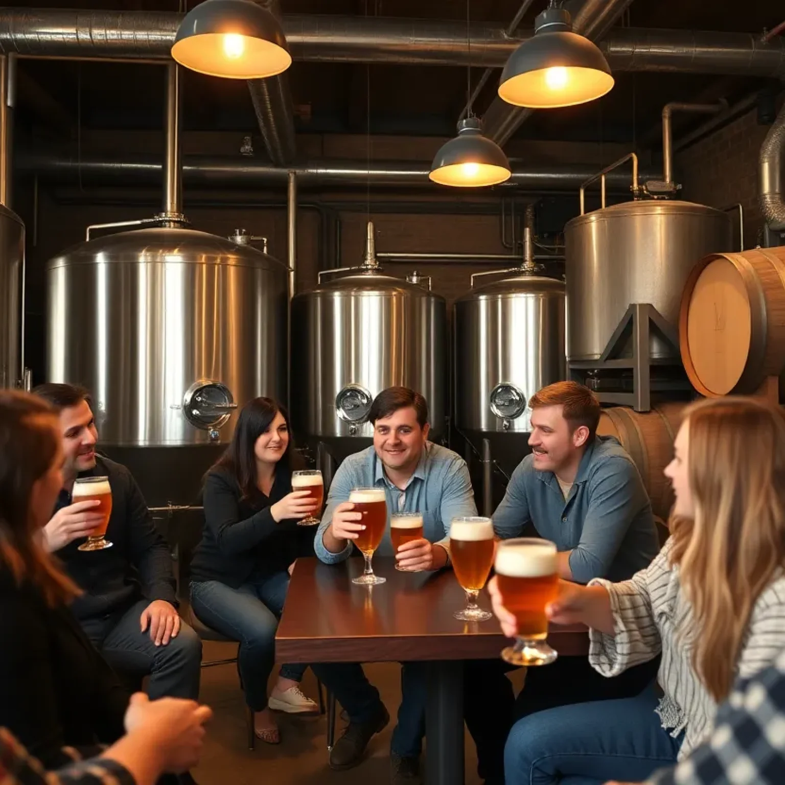 People enjoying craft beer in Old Nation Brewing Co.