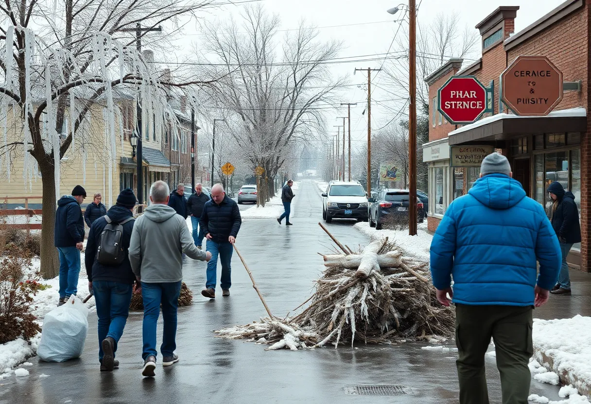 Petoskey community members and businesses supporting recovery efforts after ice storm.