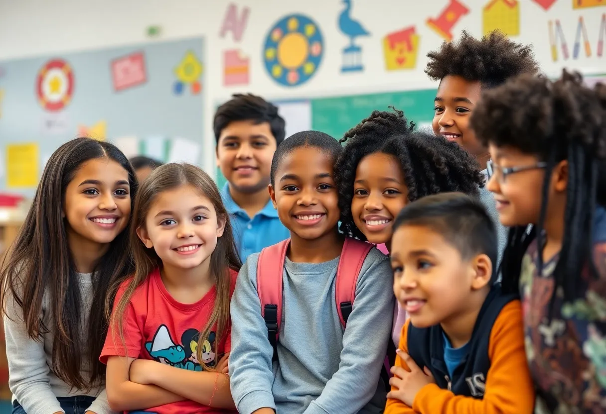 Students in a classroom advocating for inclusivity and respect.