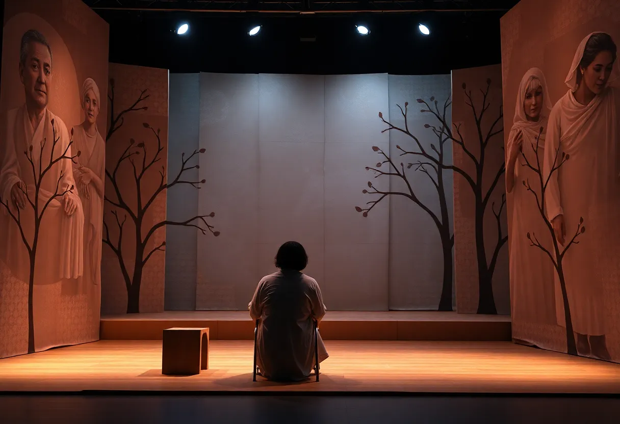 A dramatic scene from the play 'Supervision' highlighting caregiving dynamics.